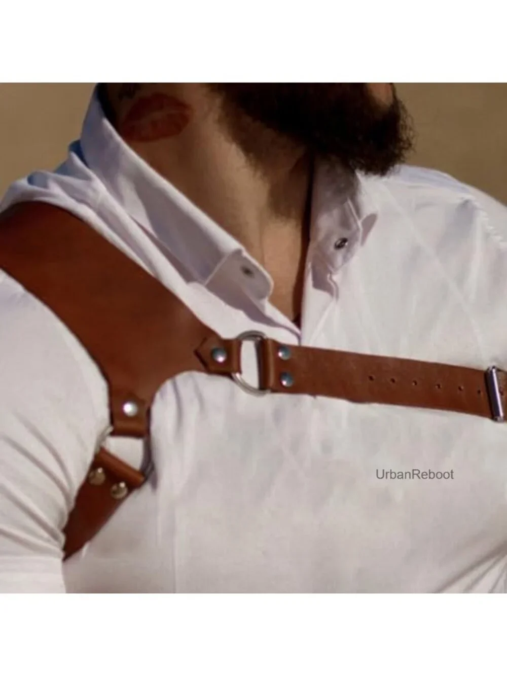Men's Adjustable PU Leather Chest Harness Body Chain Gothic Steampunk Vest